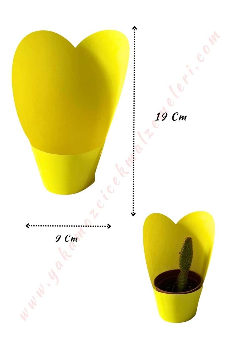 Kraft Skulent Kaktüs Süsleme Kağıdı Orta Boy 20 Adet Kaktüslük - Sarı