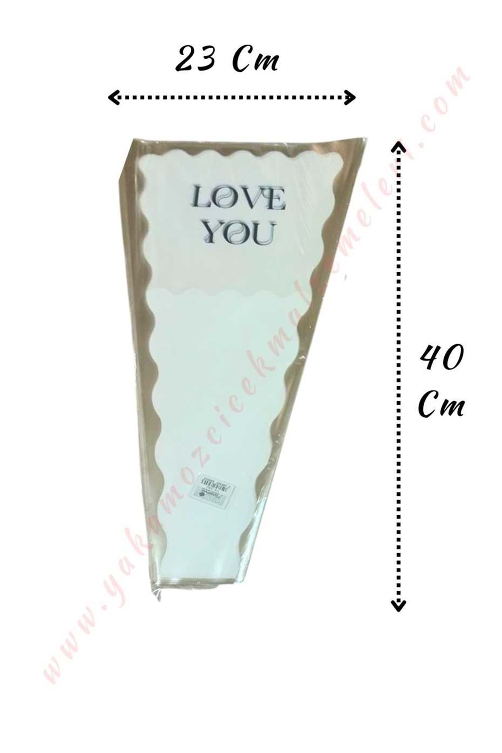 Çiçek - Buket Paketleme Poşeti Desenli 50 Adet 23*40 Cm YK-290 - Beyaz