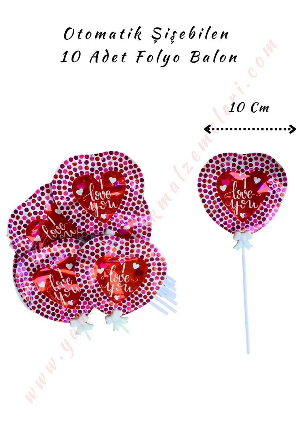 Kendi Kendine Şişen Folyo Balon 10 Adet YK-338 - Açık Pembe
