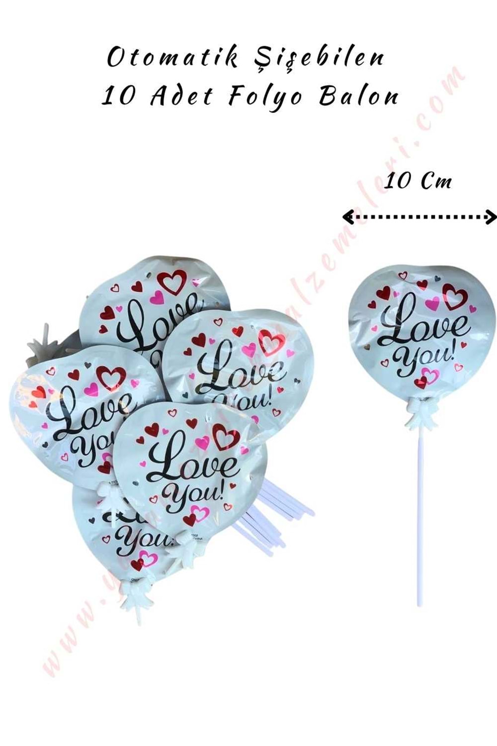 Kendi Kendine Şişen Folyo Balon 10 Adet YK-338 - Beyaz