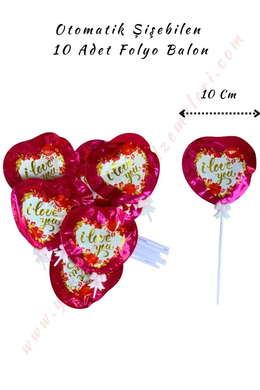 Kendi Kendine Şişen Folyo Balon 10 Adet YK-338 - Kırmızı