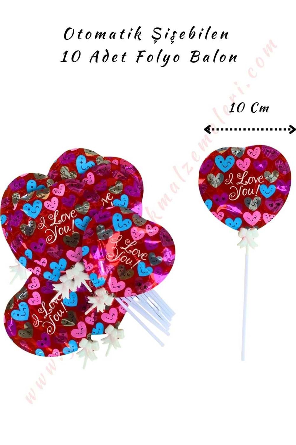 Kendi Kendine Şişen Folyo Balon 10 Adet YK-338 - Pembe