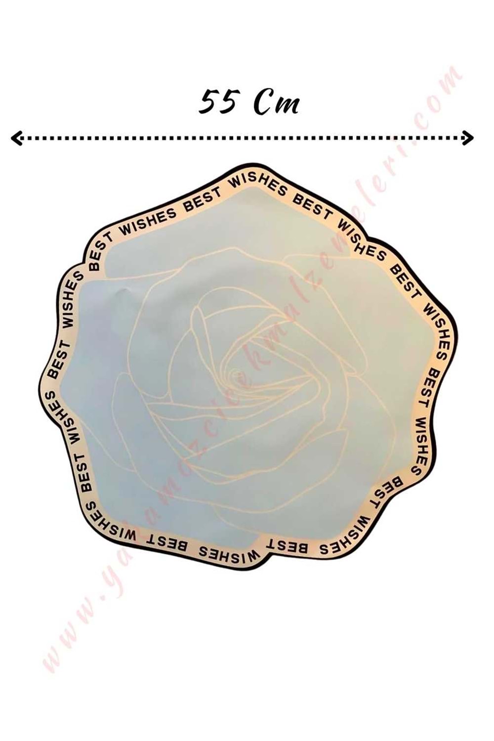Gül Selefon Çiçek Buket Paketleme Malzemesi 55 Cm Çap 10 Adet YK-264 - Açık Mavi