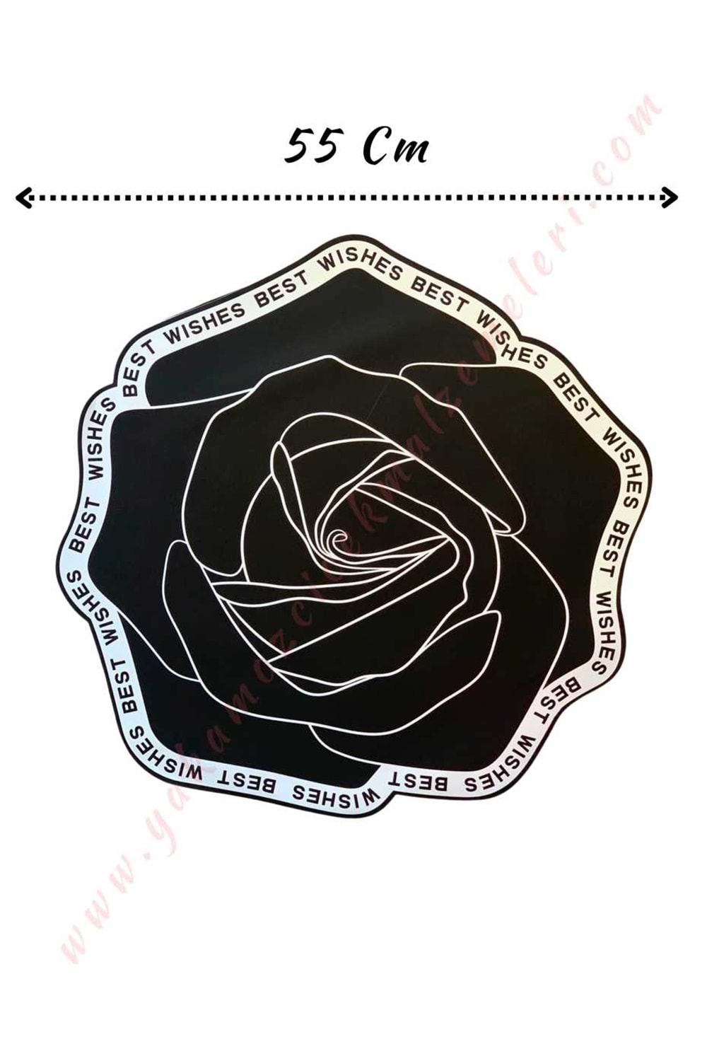 Gül Selefon Çiçek Buket Paketleme Malzemesi 55 Cm Çap 10 Adet YK-264 - Siyah