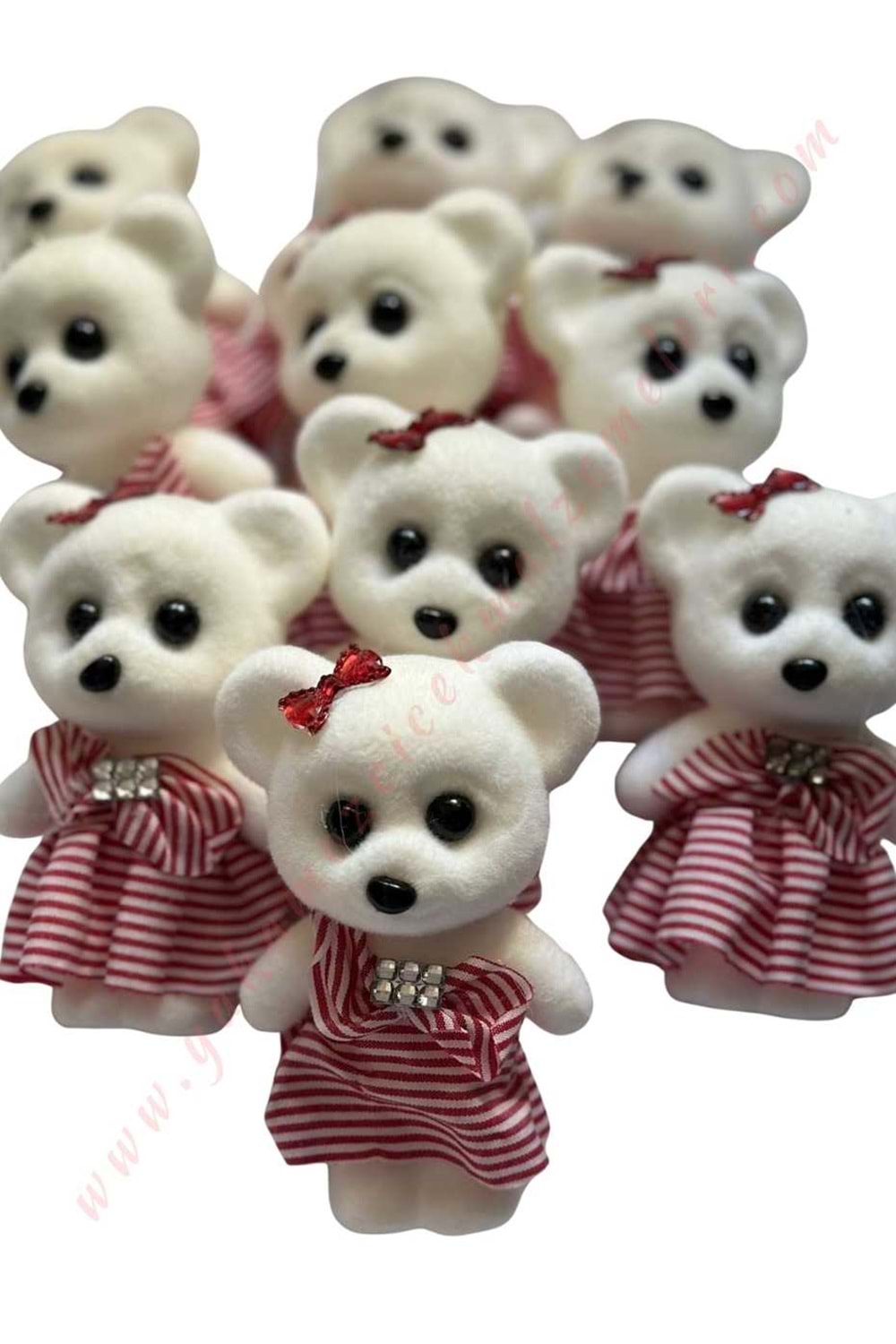 Etekli Ayı Strafor Buket Süsleme Objesi 10 lu Paket YK-276 - Kırmızı