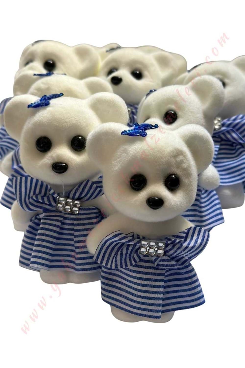 Etekli Ayı Strafor Buket Süsleme Objesi 10 lu Paket YK-276 - Mavi