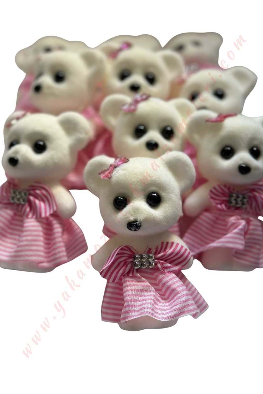 Etekli Ayı Strafor Buket Süsleme Objesi 10 lu Paket YK-276 - Pembe