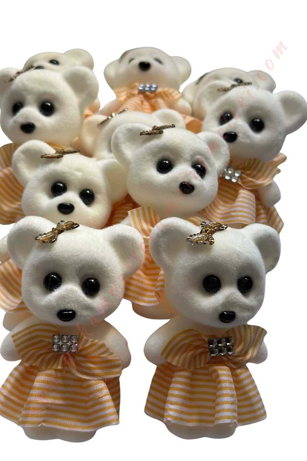 Etekli Ayı Strafor Buket Süsleme Objesi 10 lu Paket YK-276 - Turuncu