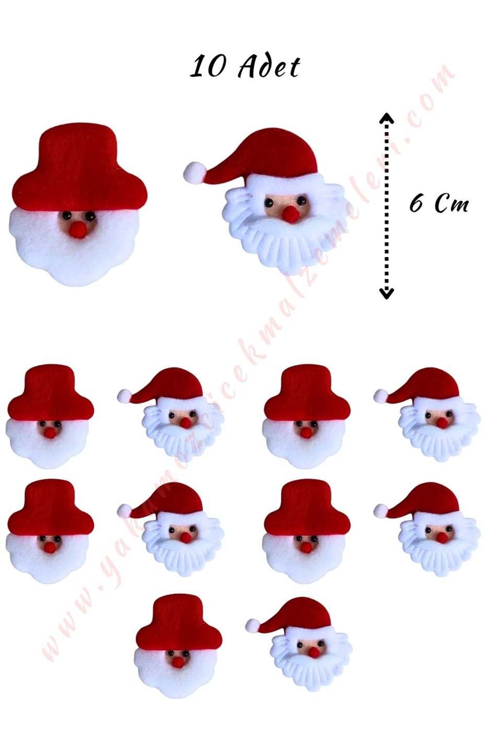 Noel Baba Keçe Süs 6*6 Cm 10 Adet YK-369