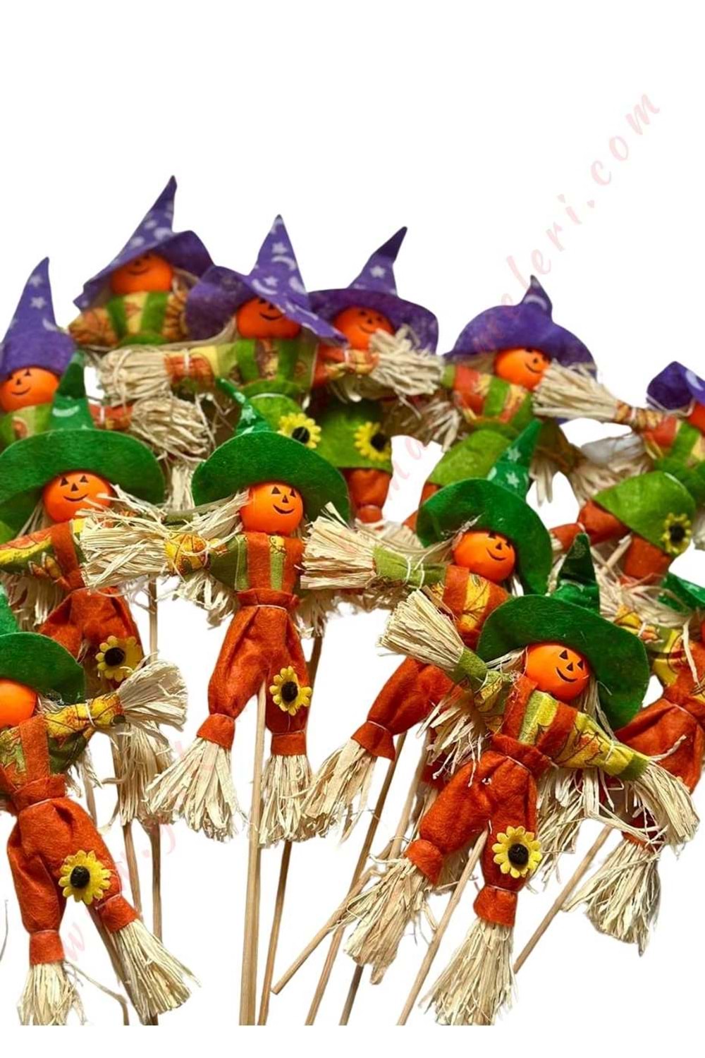 Cadılar Bayramı Halloween Balkabağı 12 Adet Boy 20 Cm Yükseklik 35 Cm YK-371 - Turuncu