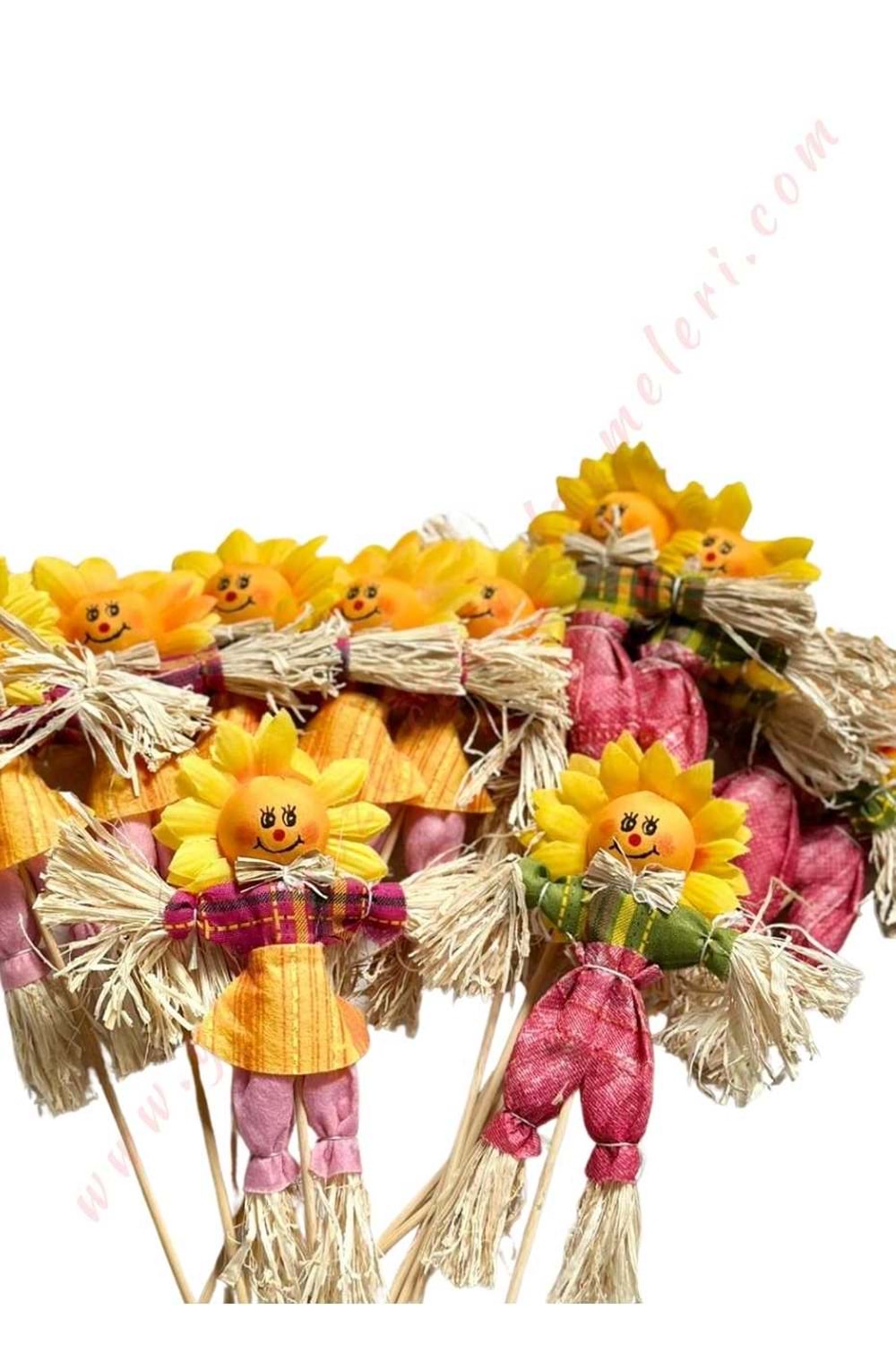 Cadılar Bayramı Halloween Ayçiçeği Korkuluk 12 Adet Boy 20 Cm Yükseklik 35 Cm YK-376 - Pembe