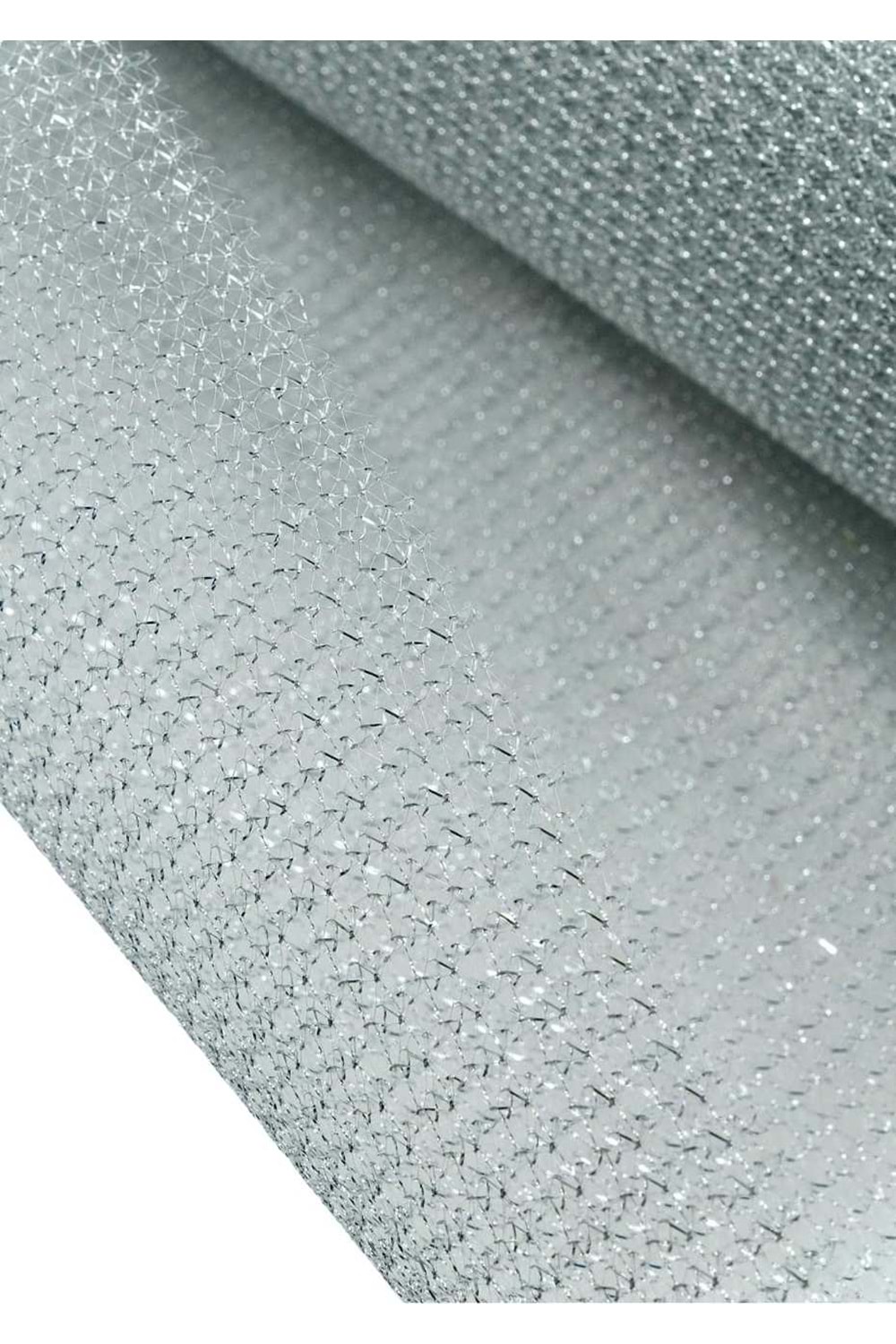 Tergal Simli - Tergal Modelleri - Simli Tergal - Gümüş - 90 CM X 10 MT
