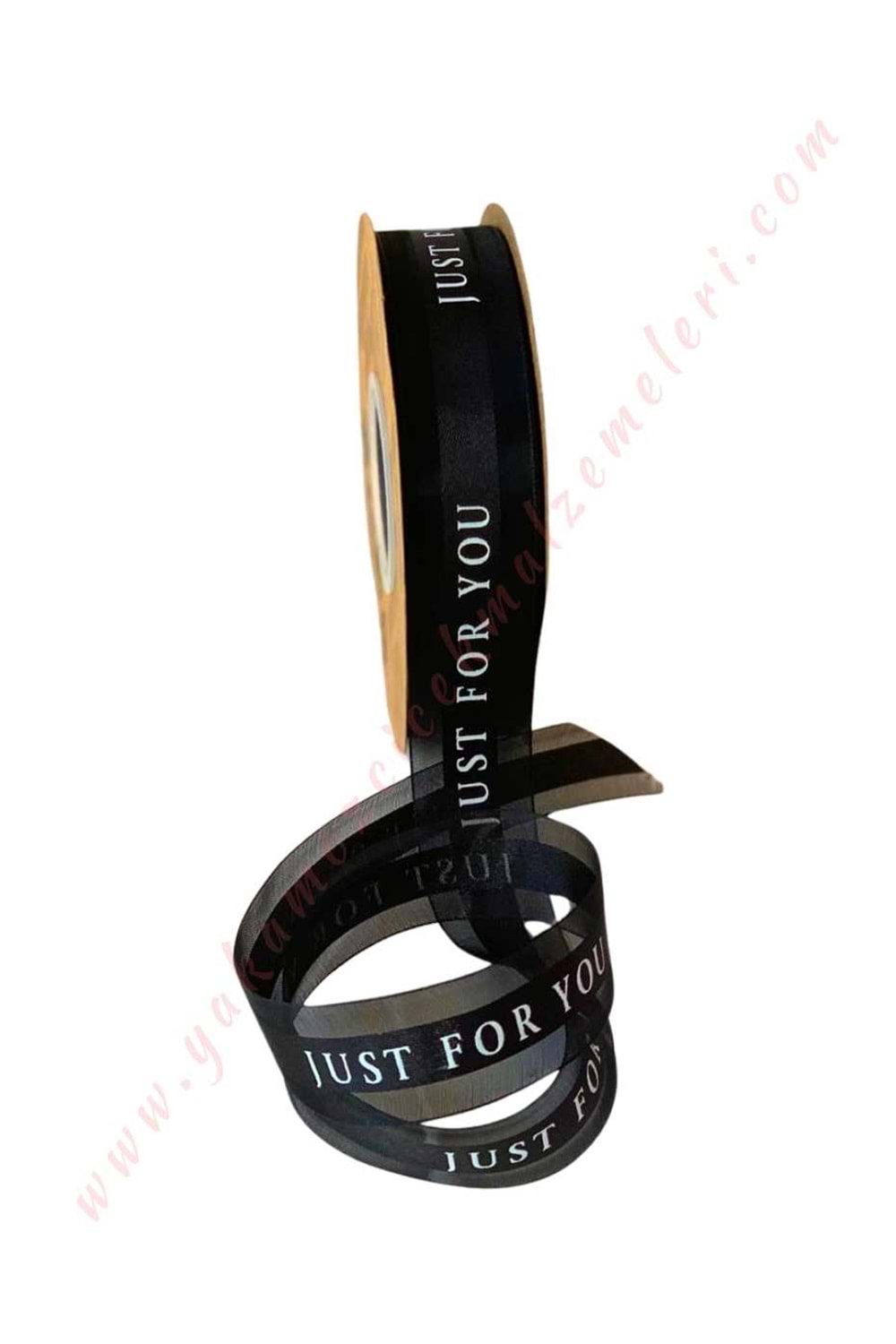 Just For You Yazılı Kurdele 2,5 Cm 38 Metre YK-403 - Siyah