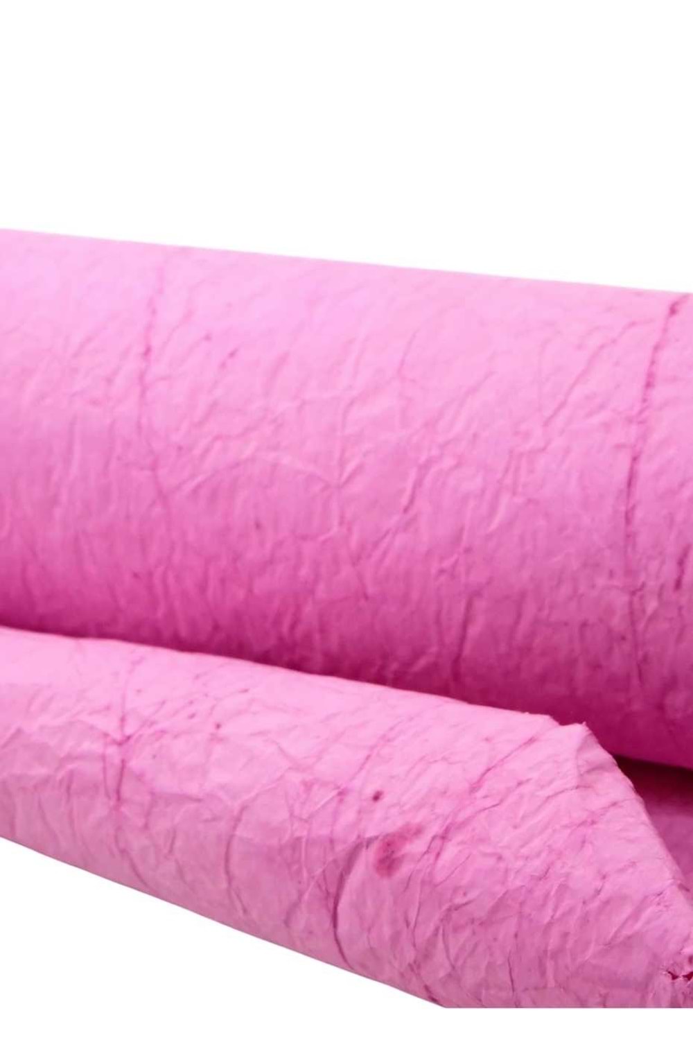 Buruşuk Kağıt - Buruşuk Kağıt - Düz Renkli - Pembe - 60-70 CM X 9 METRE