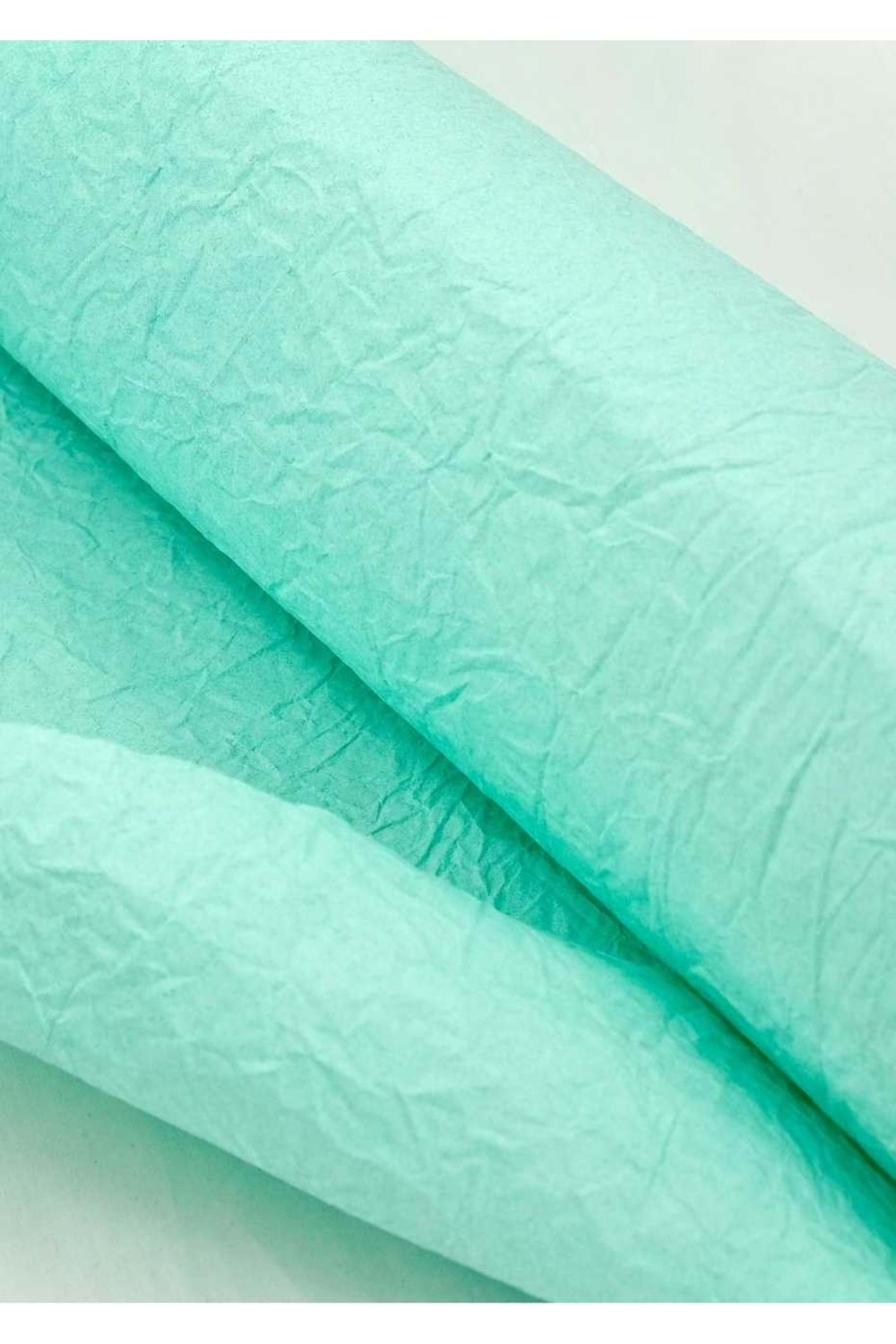 Buruşuk Kağıt - Buruşuk Kağıt - Düz Renkli - Turkuaz - 60-70 CM X 9 METRE