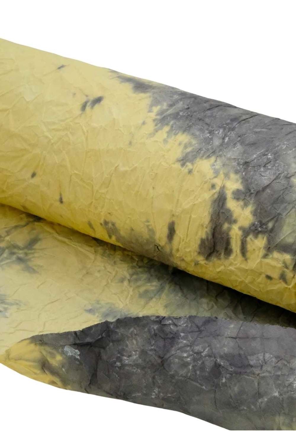 Buruşuk Kağıt Ebruli - Buruşuk Kağıt - Ebruli - Sarı-Siyah - 58 CM X 9 METRE