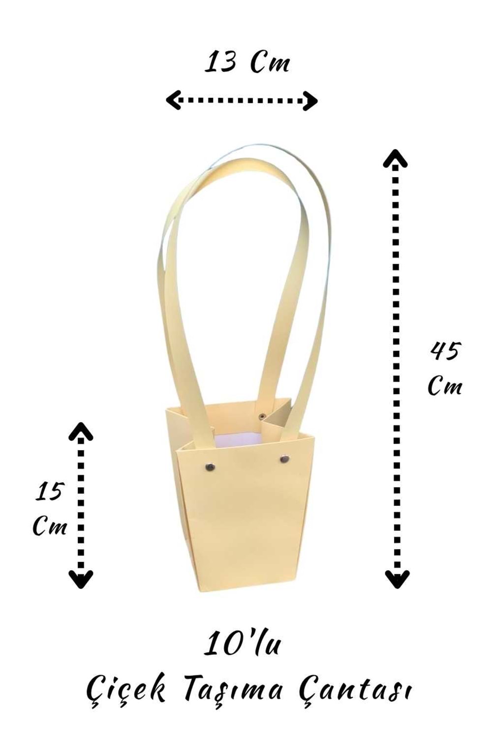 Kraft Çiçek Taşıma Çantası 10 lu ÇANTA35 - Sarı