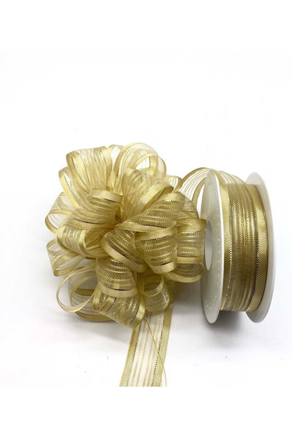 Kurdele Çekme - Kurdele Modelleri - Çekme Kurdele - Altın - Gold - 2,5 CM X 20 METRE