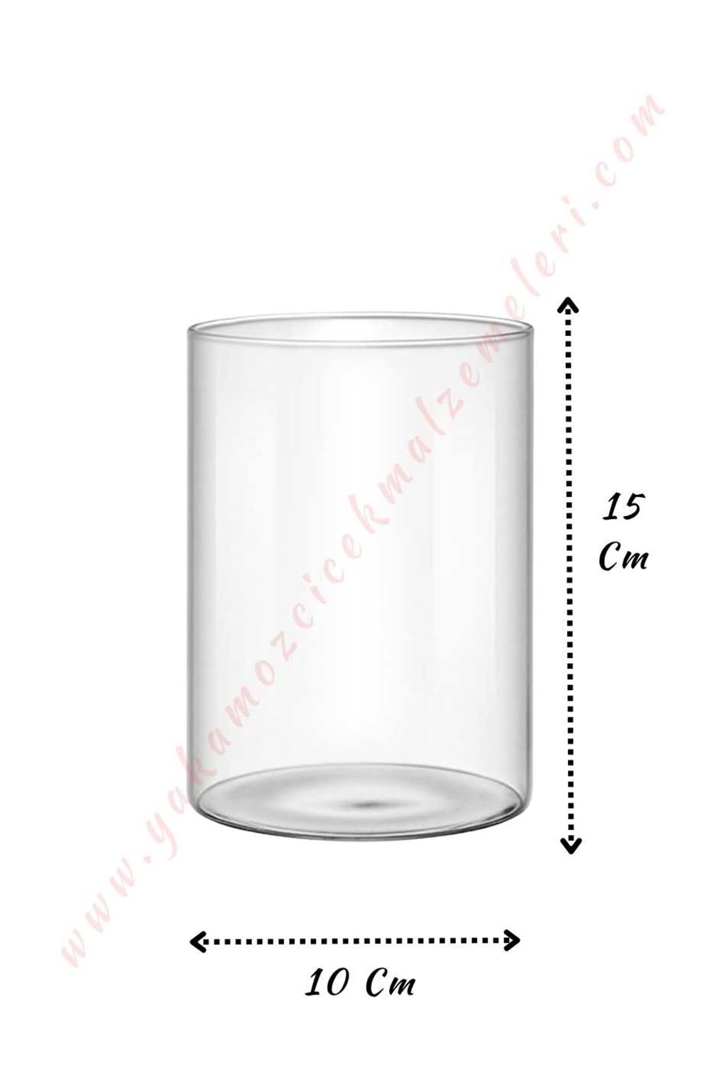 Silindir Cam Vazo - İnce - 12 li Koli - Çap 10*15 Cm Boy