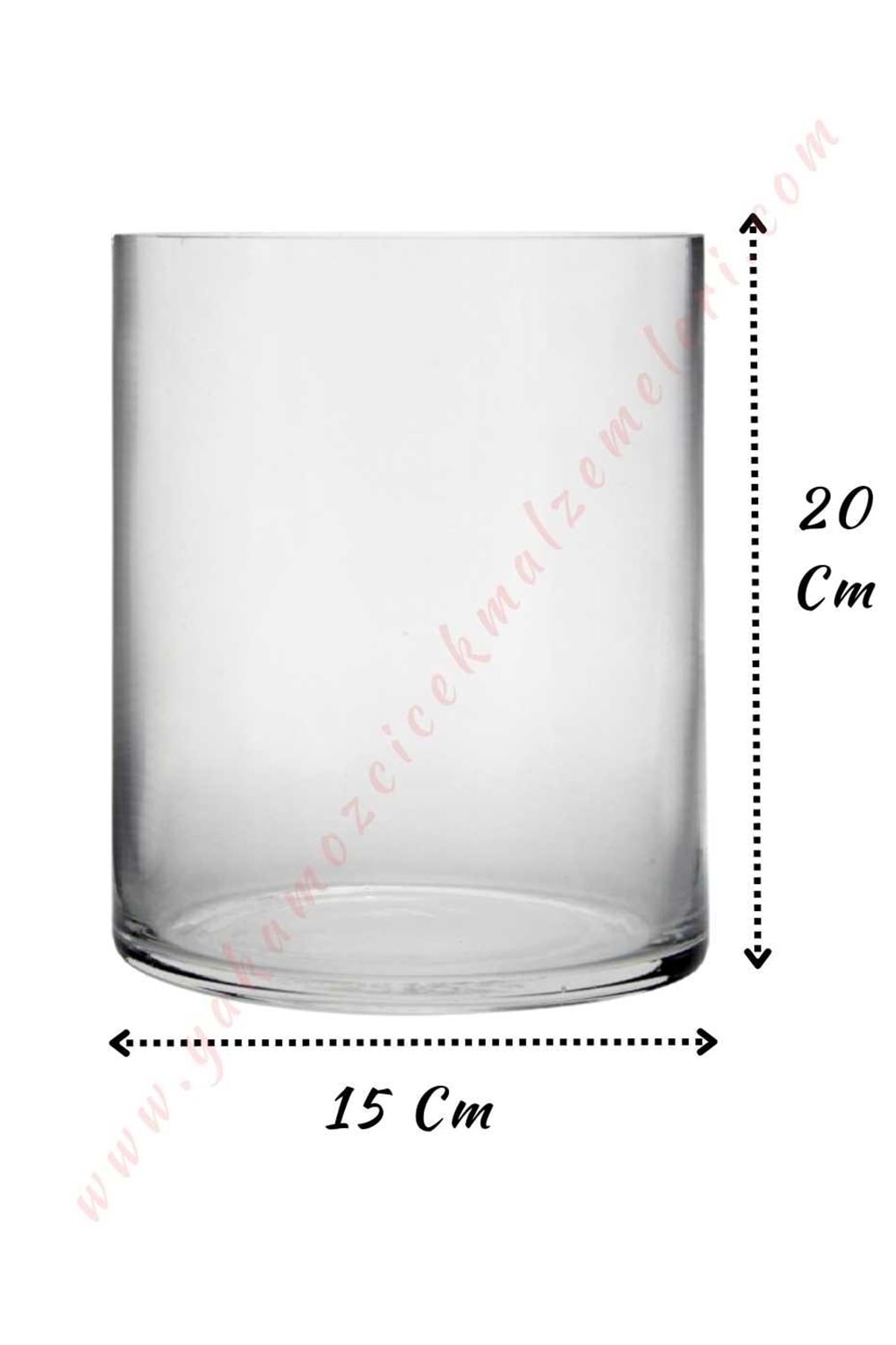 Silindir Cam Vazo - Kalın - Çap 15*20 Cm Boy - 6 lı Koli