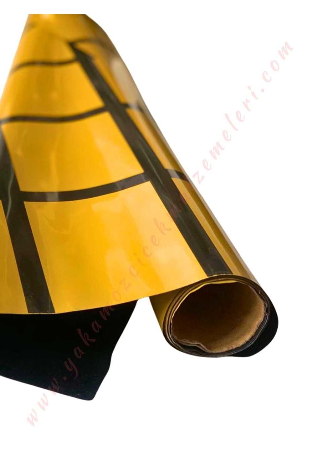 Kampanyalı Rulo Selefon Çiçek Buket Paketleme Malzemesi 14 Metre 65 Cm En - Sarı-Siyah