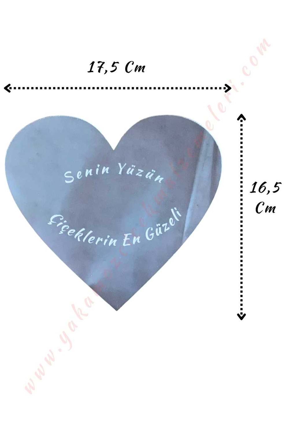 Pleksiglas Buket Süsleme Aynası 17,5 Cm En x 16,5 Cm Boy - Çiçeklerin En Güzeli Gümüş