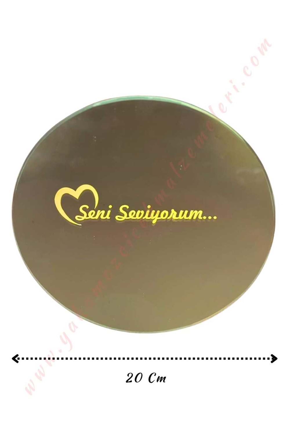 Cam Buket Süsleme Aynası - Seni Seviyorum - K