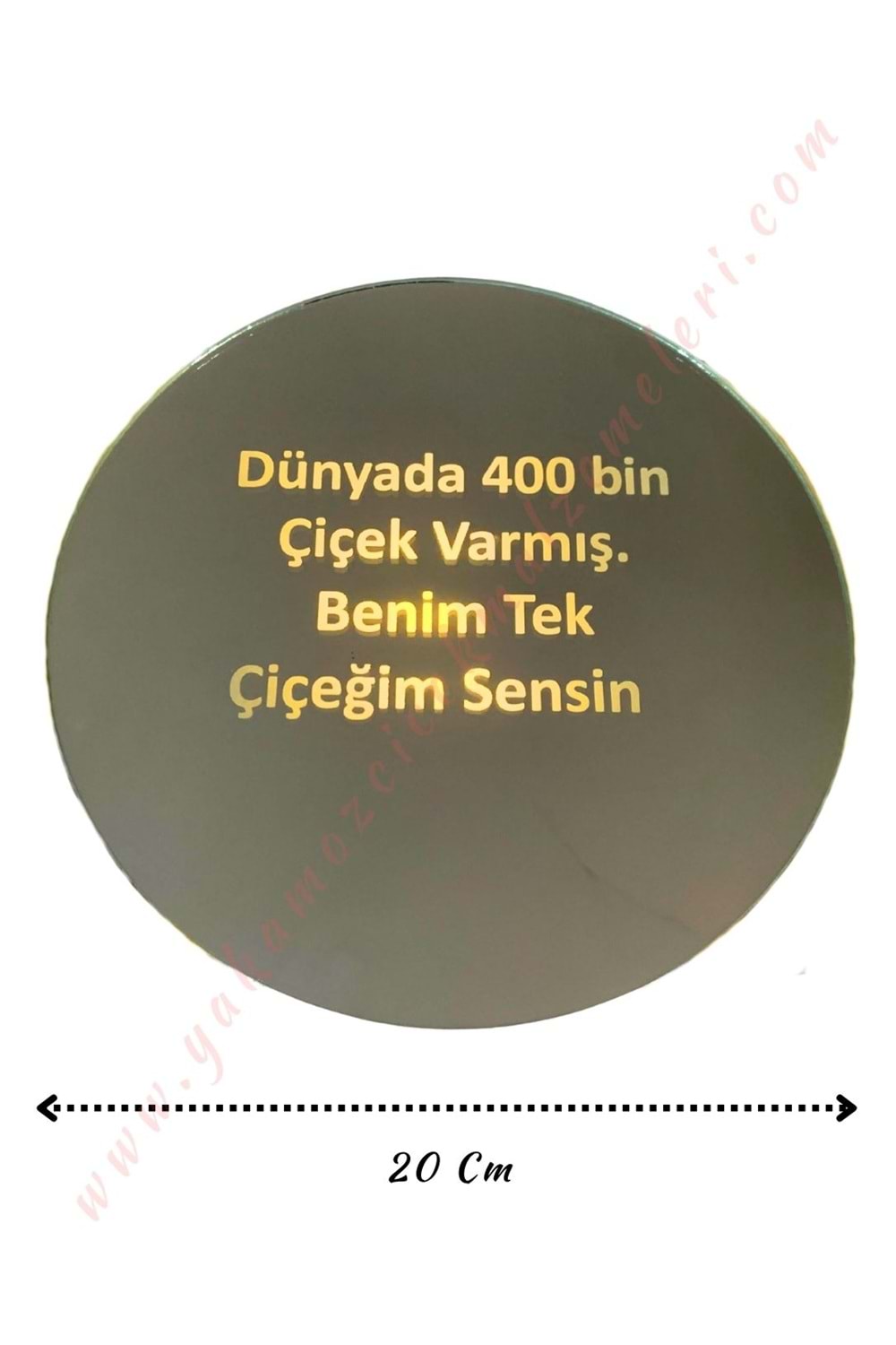 Cam Buket Süsleme Aynası - Dünyada 400 Bin Çiçek Varmış Benim Tek Çiçeğim Sensin