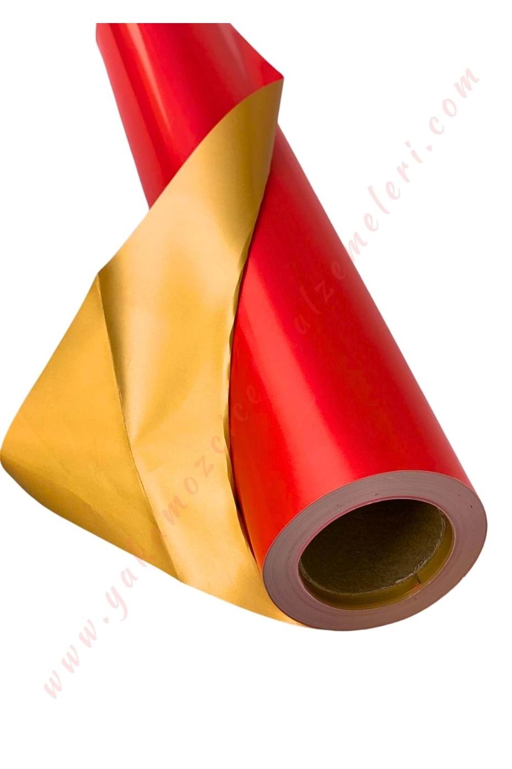 Rulo Selefon Çift Renkli Gold Çiçek Buket Paketleme Malzemesi 25 Metre 70 Cm En 65 Mikron YK-2350 - Kırmızı