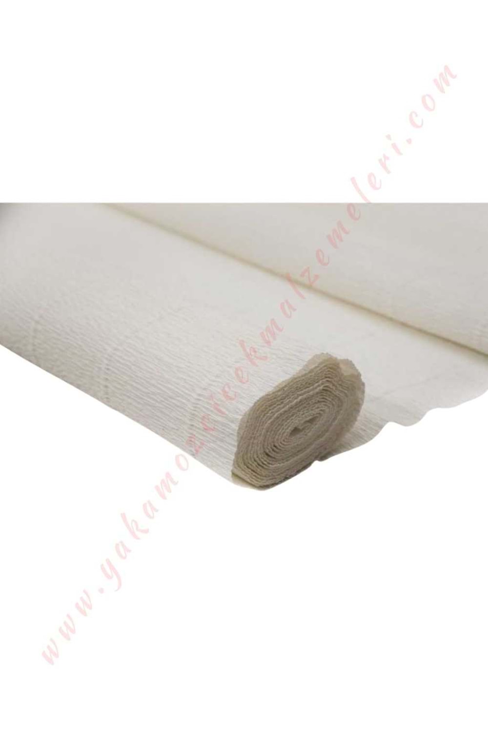 Krapon Krep Çağdaş Çiçek Hediye Paketleme Kağıdı Boy 2,5 Metre En 50 Cm - Beyaz
