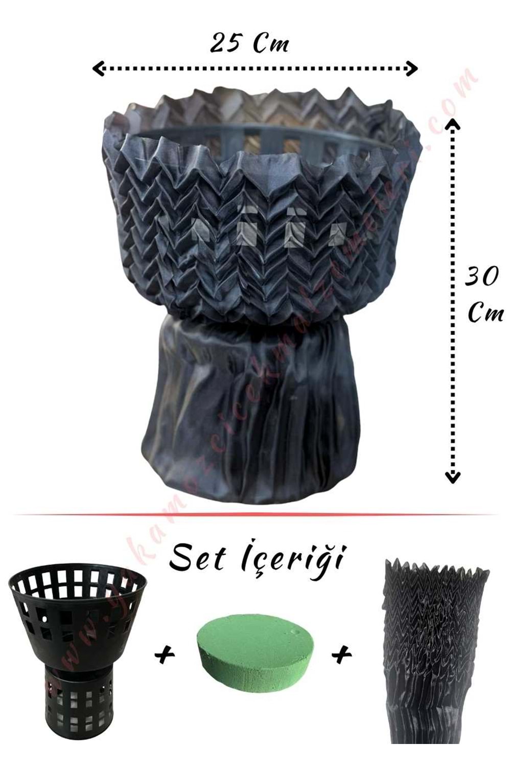 Aranjman Yapım Seti Pileli Tül Oasis ve Altlığı - Çap 25 Cm