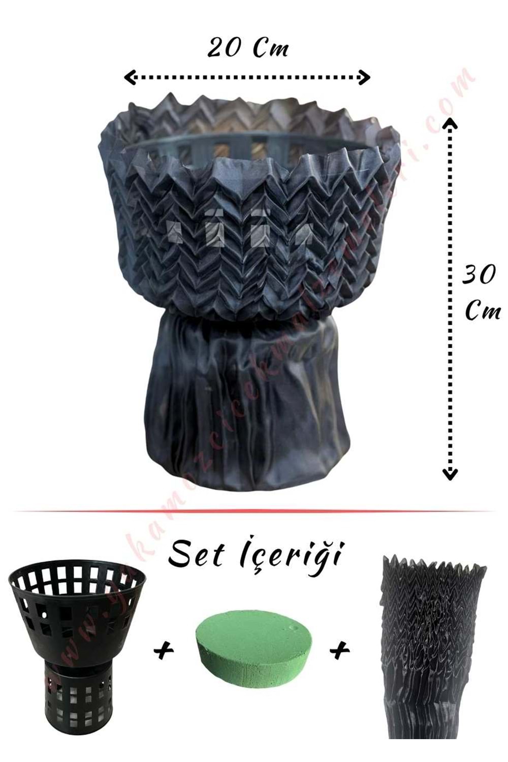 Aranjman Yapım Seti Pileli Tül Oasis ve Altlığı - Çap 20 Cm