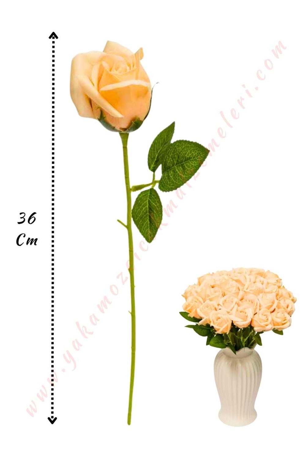 50 Adet Dallı Sabun Gül - Somon 682-18