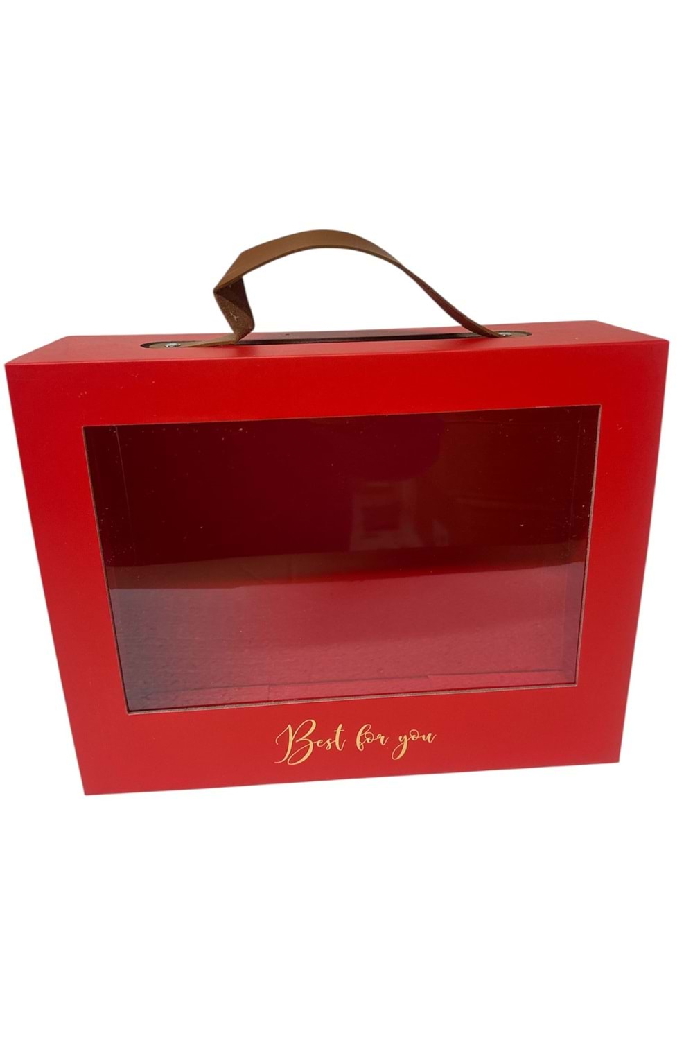 Kutu Dikdörtgen Pencereli 30*24*10 cm - Kutu Modelleri - Vitrin Kutu - Kırmızı