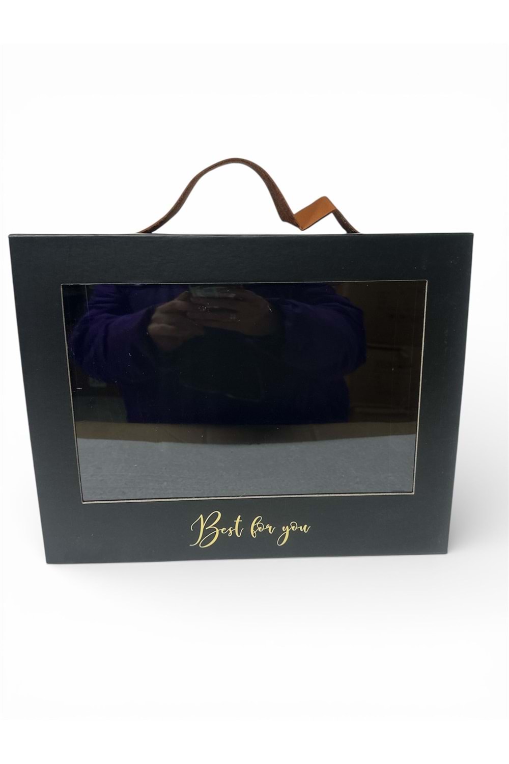 Kutu Dikdörtgen Pencereli 30*24*10 cm - Kutu Modelleri - Vitrin Kutu - Siyah