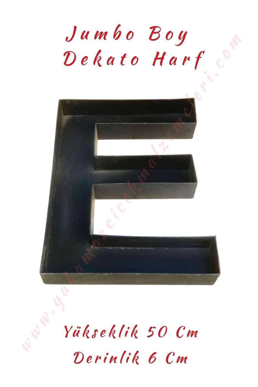 E Jumbo Boy Dekato Harf Suya Dayanıklı Kesme - Canlı Çiçek Aranjman Altlığı - E Harfi