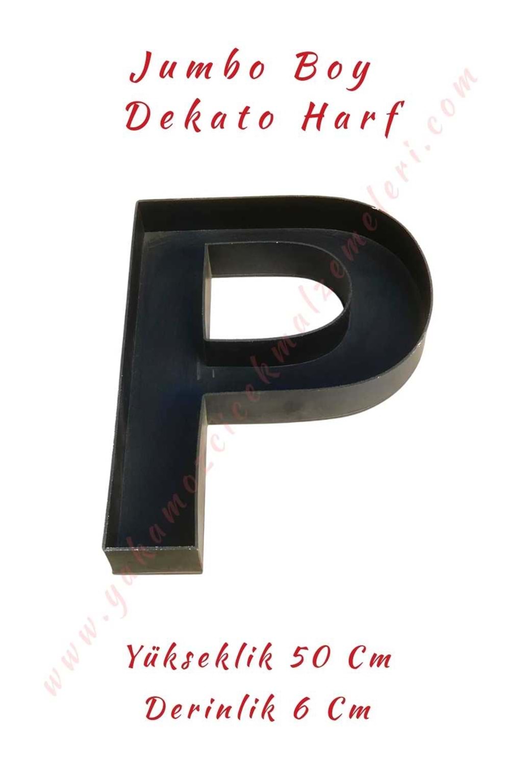 P Jumbo Boy Dekato Harf Suya Dayanıklı Kesme - Canlı Çiçek Aranjman Altlığı - P Harfi