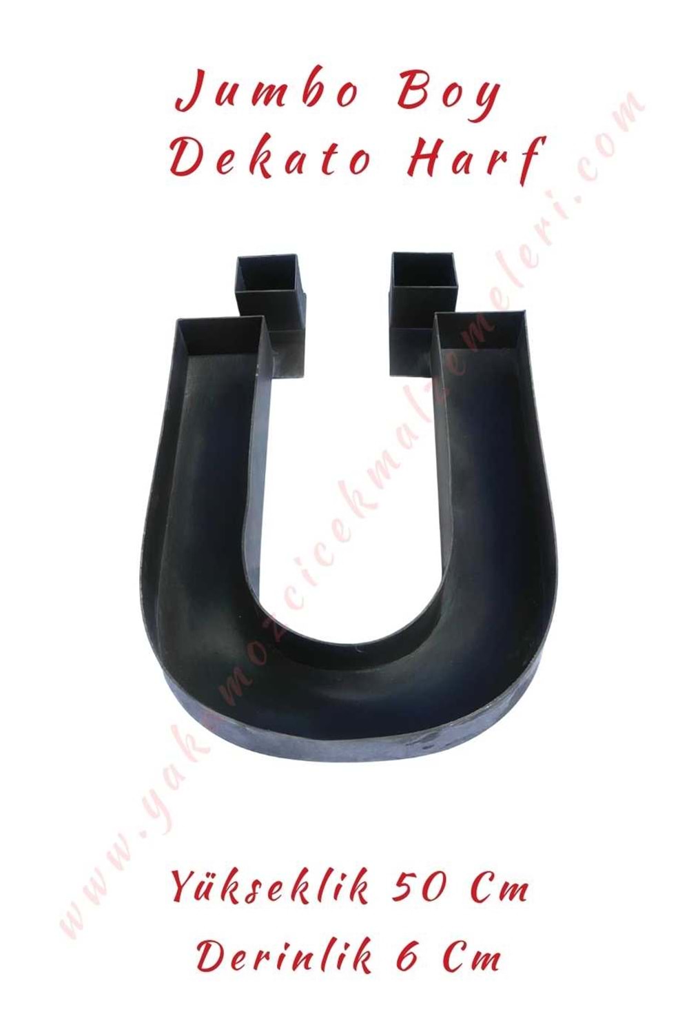 U-Ü Jumbo Boy Dekato Harf Suya Dayanıklı Kesme - Canlı Çiçek Aranjman Altlığı - U-Ü Harfi