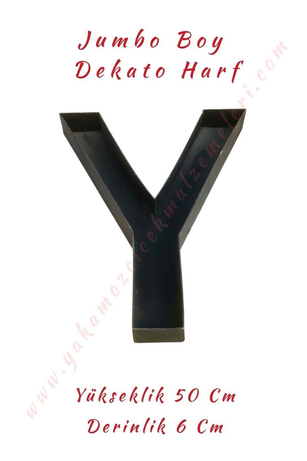 Y Jumbo Boy Dekato Harf Suya Dayanıklı Kesme - Canlı Çiçek Aranjman Altlığı - Y Harfi