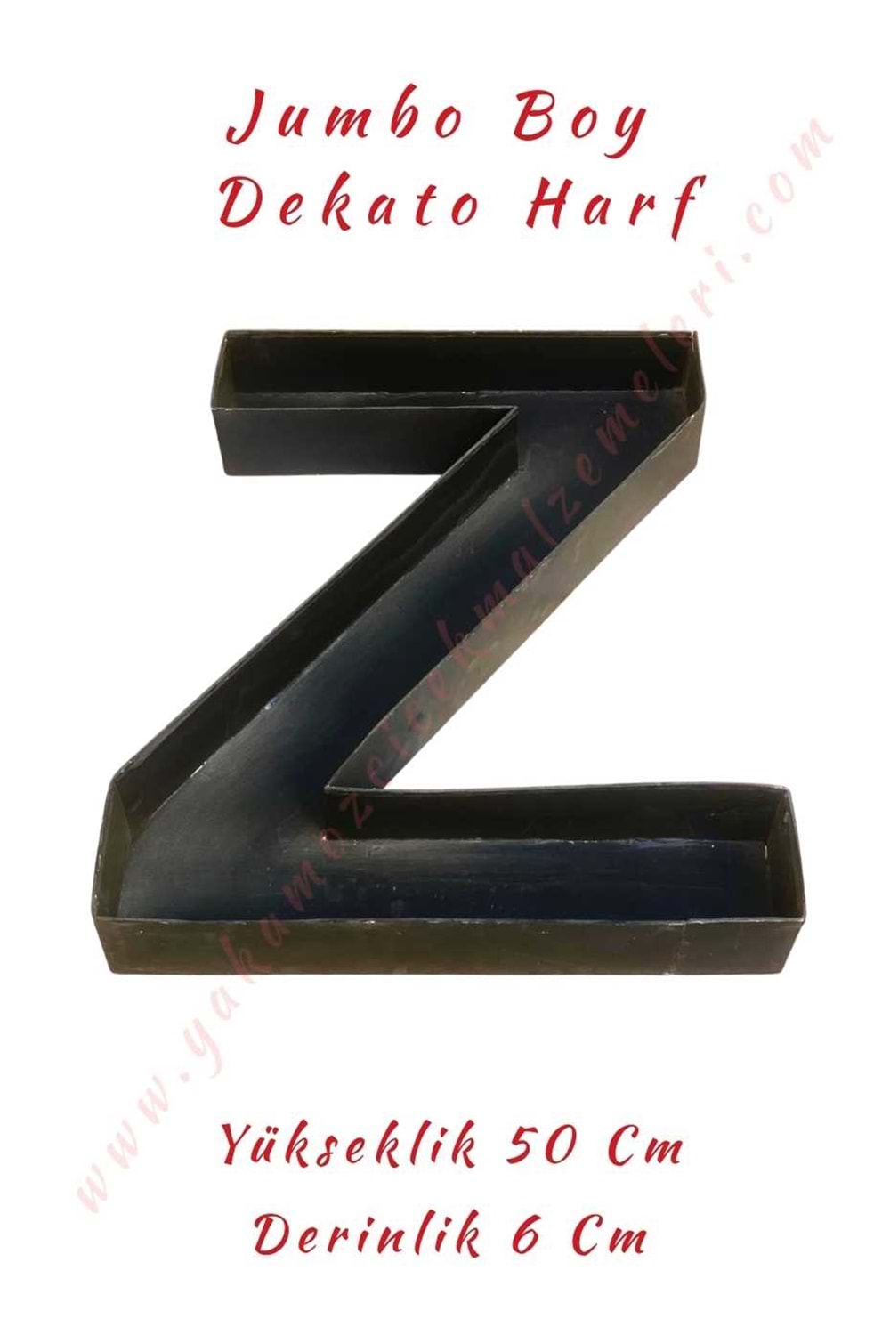 Z Jumbo Boy Dekato Harf Suya Dayanıklı Kesme - Canlı Çiçek Aranjman Altlığı - Z Harfi