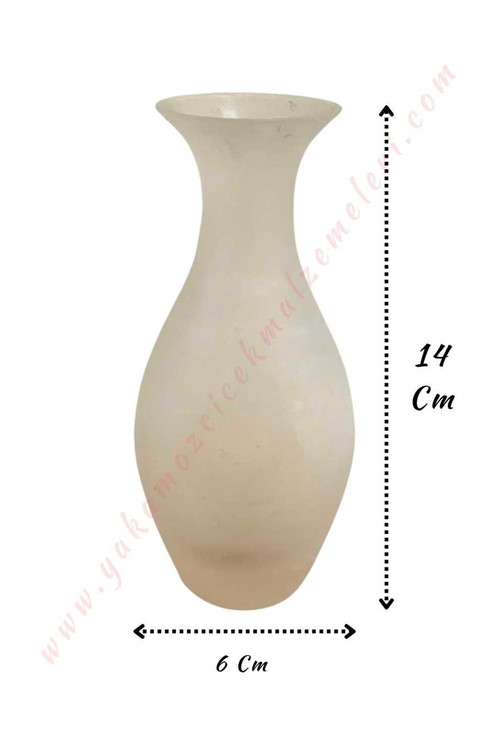 Buzlu Cam Vazo 14*6 Cm Tek Gül Vazosu