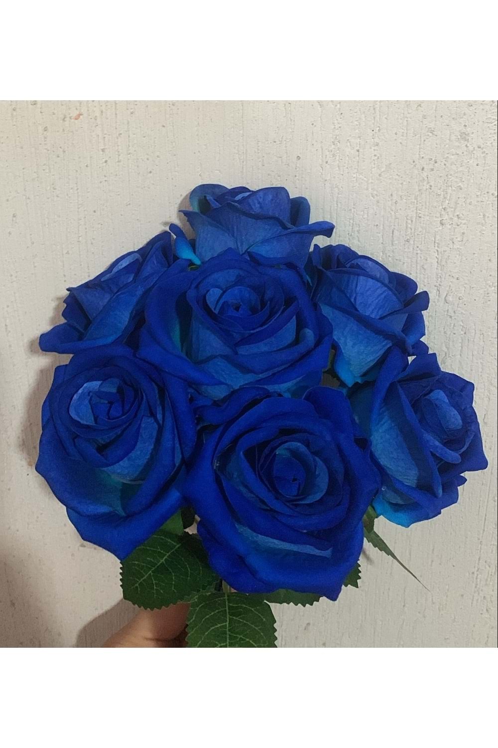 Yapay 7 Dallı Gül - Yapay - Kuru Çiçek - Yapay Çiçek - Lacivert