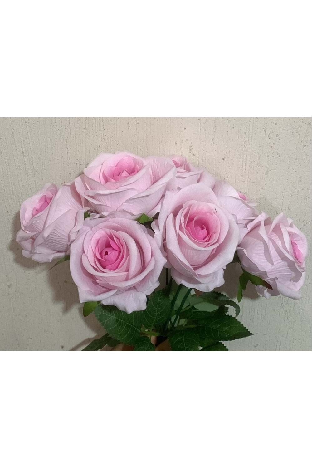 Yapay 7 Dallı Gül - Yapay - Kuru Çiçek - Yapay Çiçek - Pembe