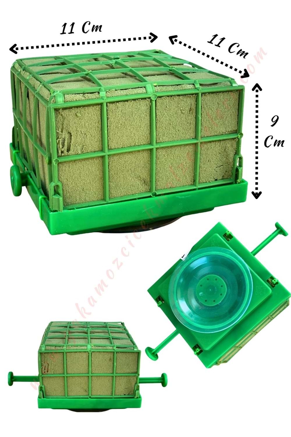 Küp Oasis Tek Vantuzlu Aranjman Altlığı Kare 11 x 11 x 9 Cm Çiçek Süngeri YK-549