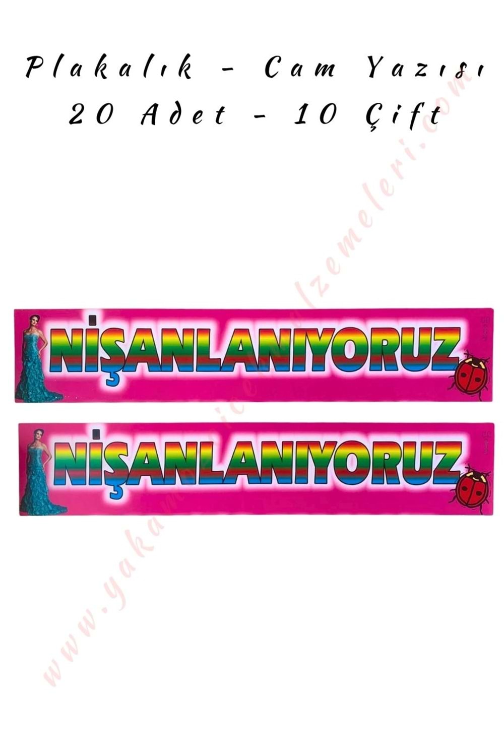 Plakalık - Cam Yazısı - Nişanlanıyoruz - Pembe