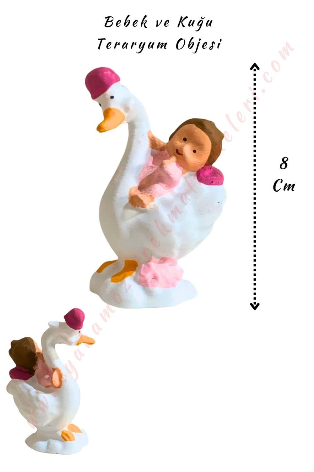 3D Baskı Teraryum Obje - Bebek ve Kuğu