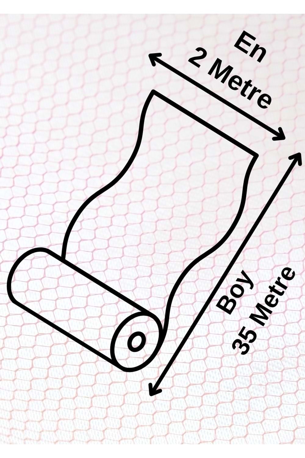 35 Metre Katlı Tül - Bordo - 2 MT X 70 Metre
