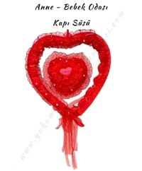 Kalpli Tüllü Bebek Kapı Süsü - Kırmızı