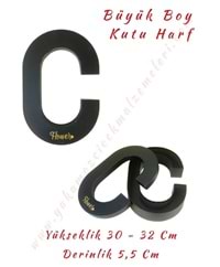 C Kutu Harf Büyük Boy Çiçek Çikolata Aranjman Kutusu - C Harfi