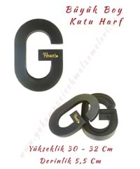 G Kutu Harf Büyük Boy Çiçek Çikolata Aranjman Kutusu - G Harfi